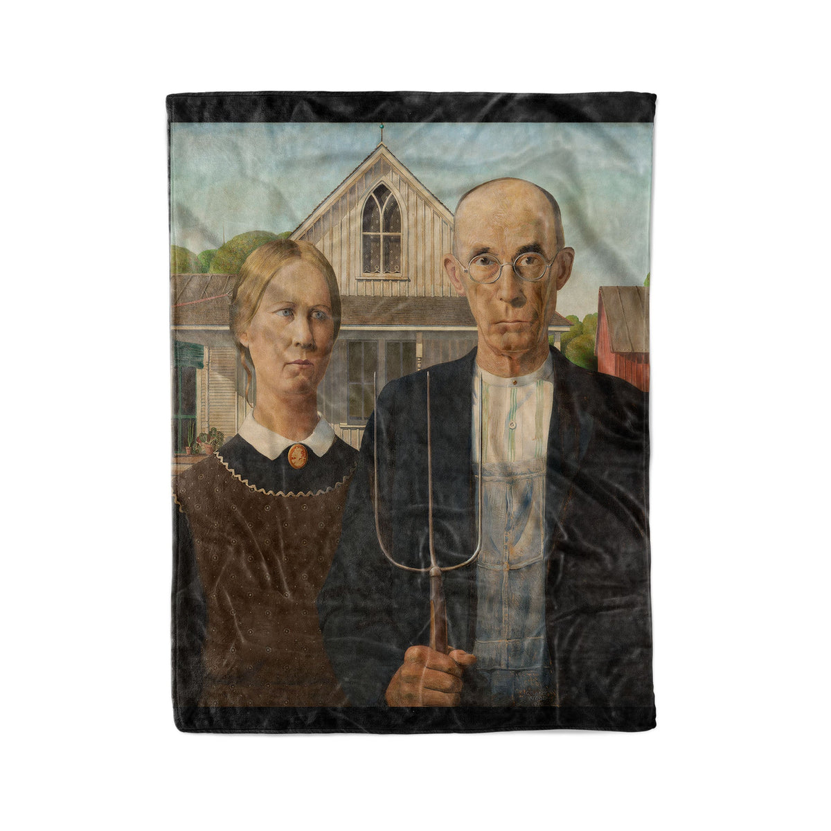 American Gothic - Fleece Blanket - Mystic Machine Art