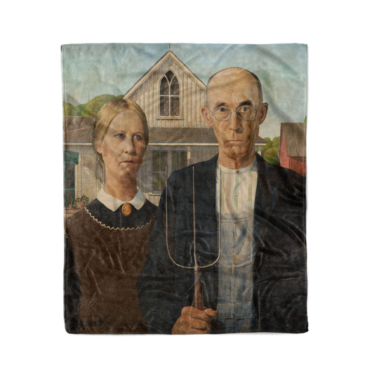 American Gothic - Fleece Blanket - Mystic Machine Art