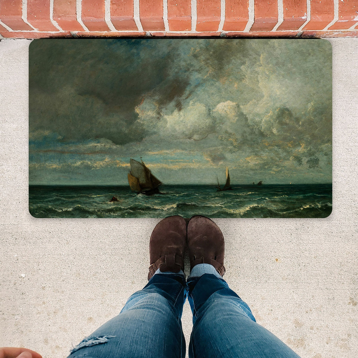 Barks Fleeing Before the Storm - Doormat - Mystic Machine Art
