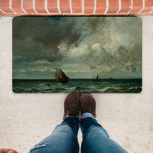 Barks Fleeing Before the Storm - Doormat - Mystic Machine Art