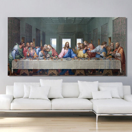 Da Vinci Oil Painting Last Supper Canvas Print - Mystic Machine Art