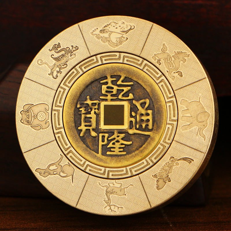 High Quality Laser Engraved Brass Chinese Zodiac Decompression Spinner - Mystic Machine Art