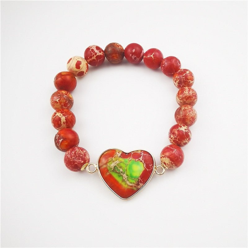 Multi-color Emperor Stone Heart Bracelet - Mystic Machine Art