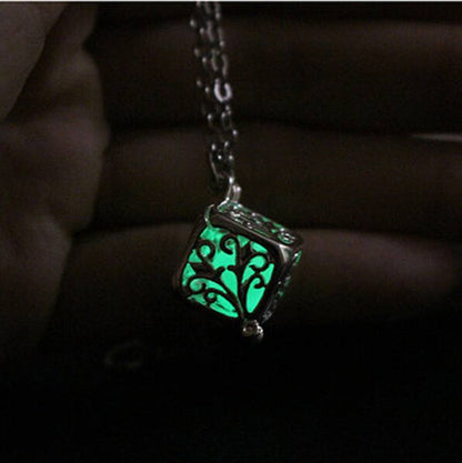 Mystic Cube Tree of Life - Glow in the Dark Necklace - Mystic Machine Art