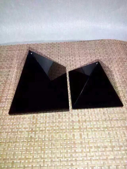 Natural Black Obsidian Pyramid - Mystic Machine Art