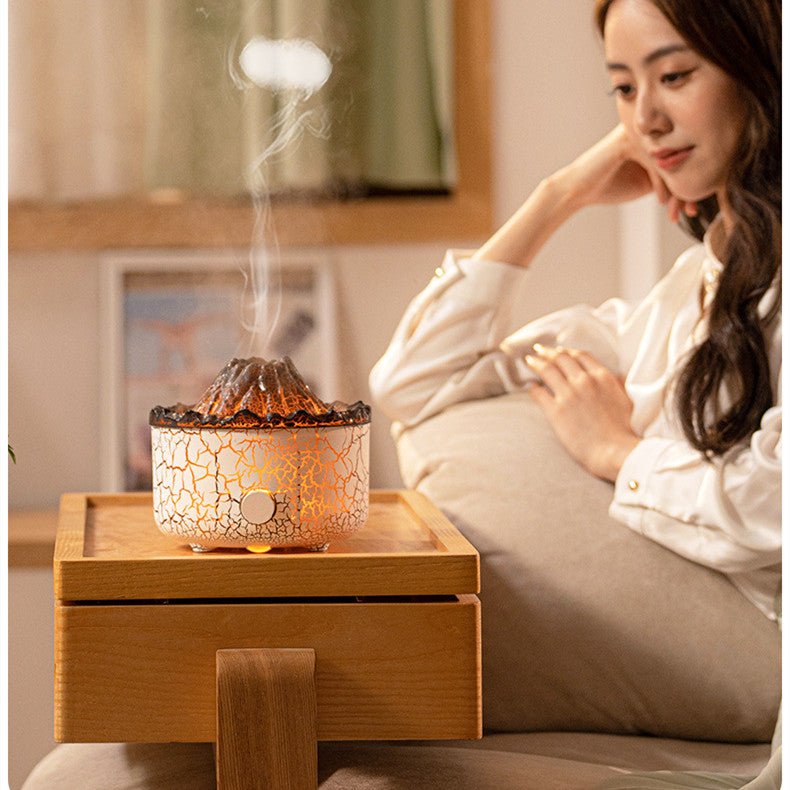 New Creative Volcano Humidifier Aromatherapy Machine Spray Jellyfish Air Flame Humidifier Diffuser - Mystic Machine Art