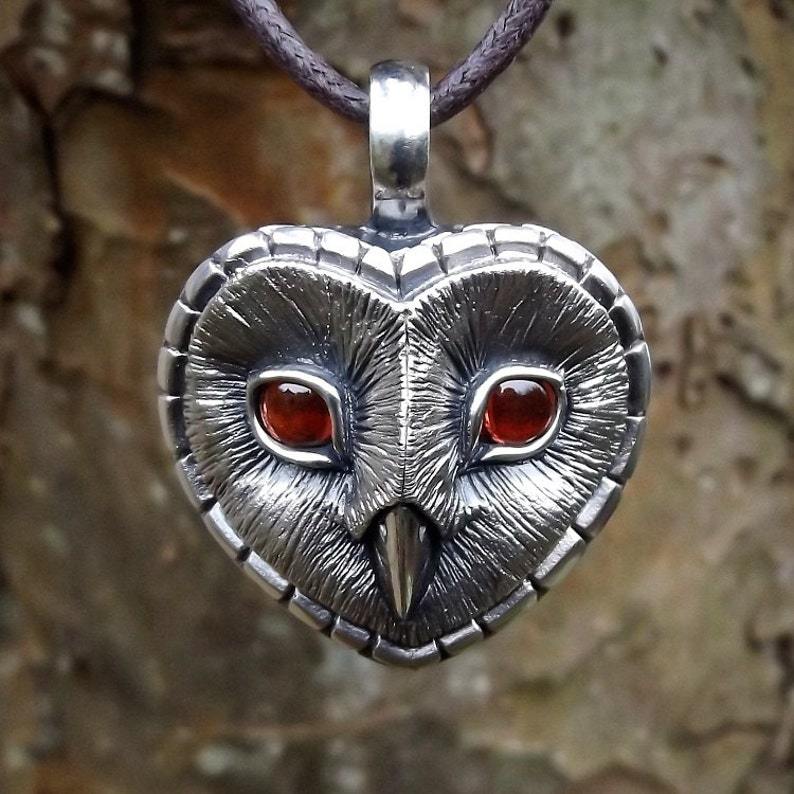 Owl Head Guardian Pendant Necklace - Mystic Machine Art