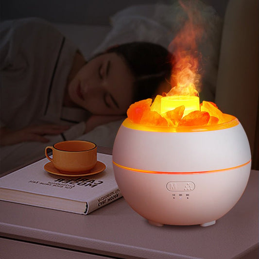 Salt Stone Simulated Flame Ionizing Aromatherapy Machine - Mystic Machine Art