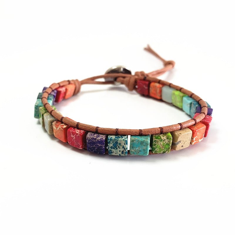 Simple Fashion Bohemian Stone Woven Bracelet - Mystic Machine Art