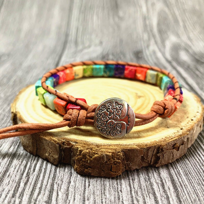 Simple Fashion Bohemian Stone Woven Bracelet - Mystic Machine Art