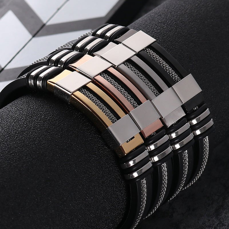 Titanium Steel and Mesh - Adjustable bracelet - Mystic Machine Art