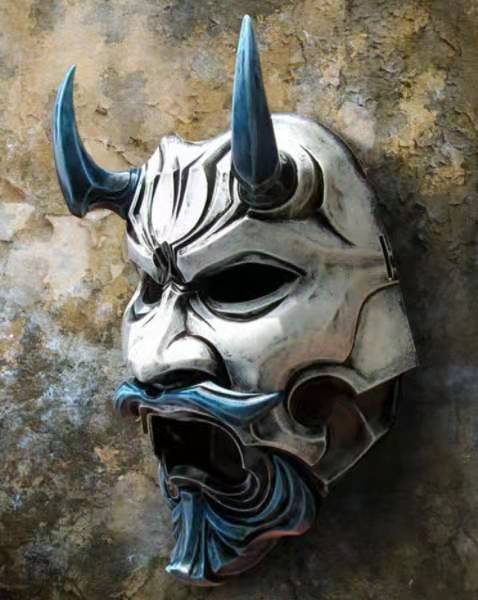 White Ghost Demon, House Rin Demon Hannya Prajna Masks - Mystic Machine Art
